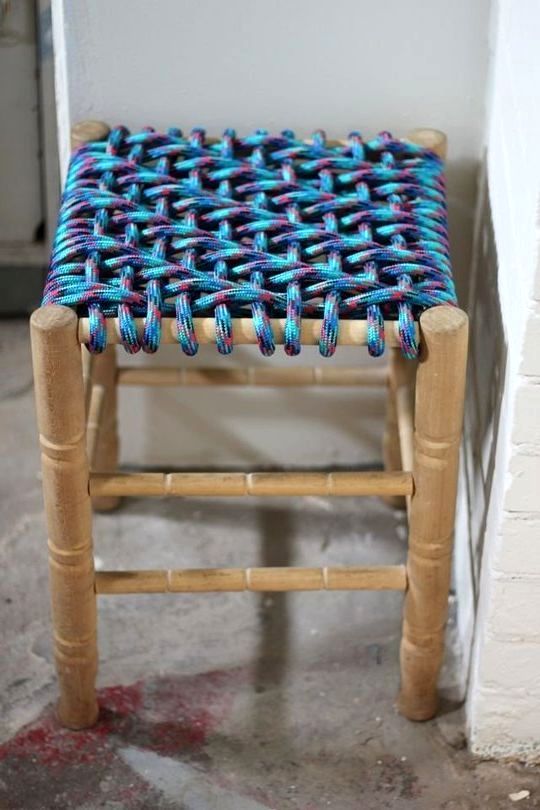 Седалка с диагонално плетене на плетена седалка 01