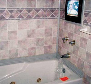 TV in the bathroom.