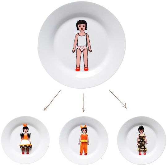 Plates for children with drawing