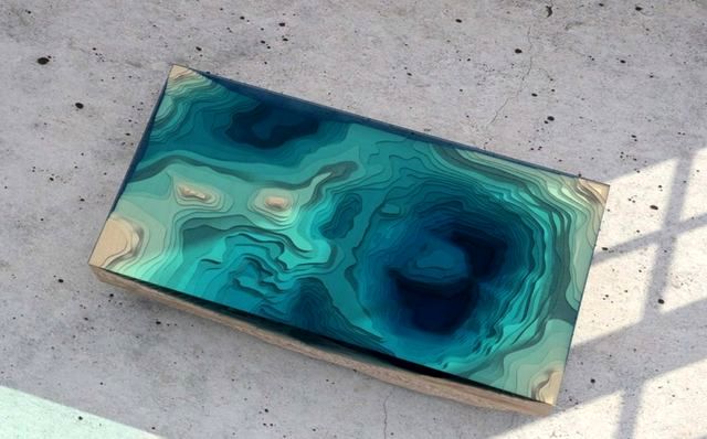 The glass coffee table Abyss from the designer Christopher Duffy