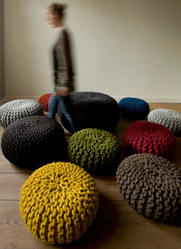 knitted woolen puffs christien meindertsma