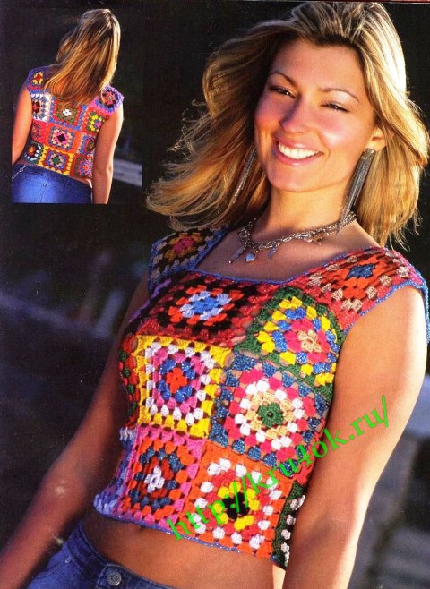 photo of a knitted crochet-top