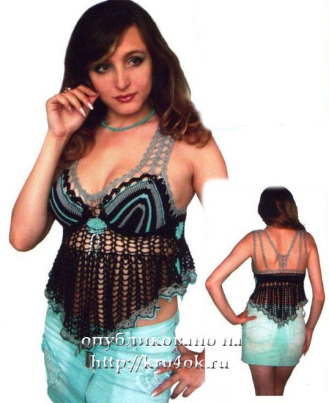 photo of a knitted crochet-top