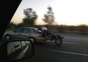 Motorcycle transportation.