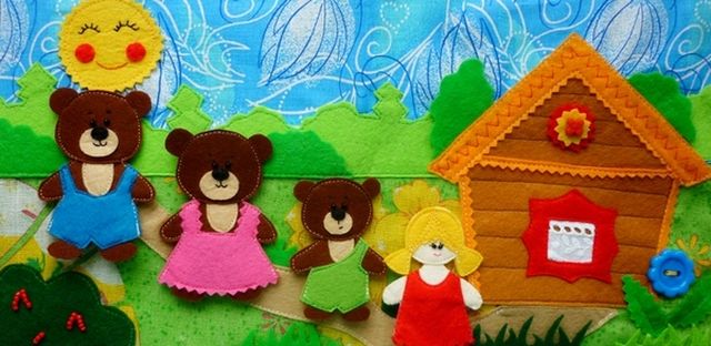 Dolls for fairy tales Three bears from felt Step 2