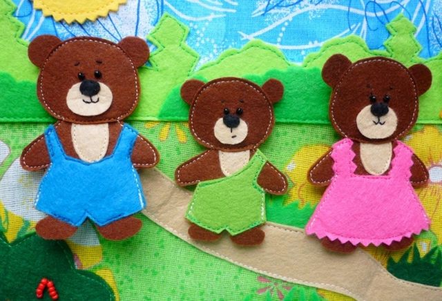 Dolls for a fairy tale Three bears from a felt step 3