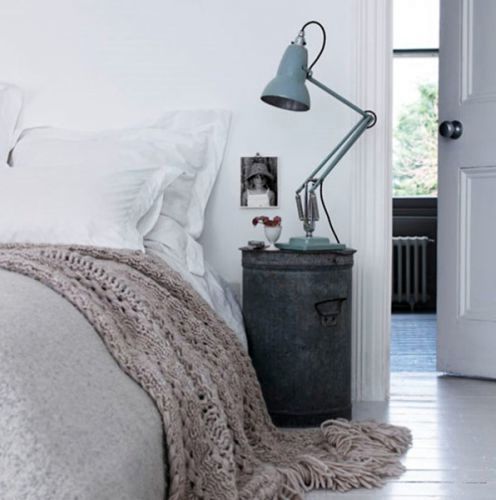 bedside table made of metal barrel