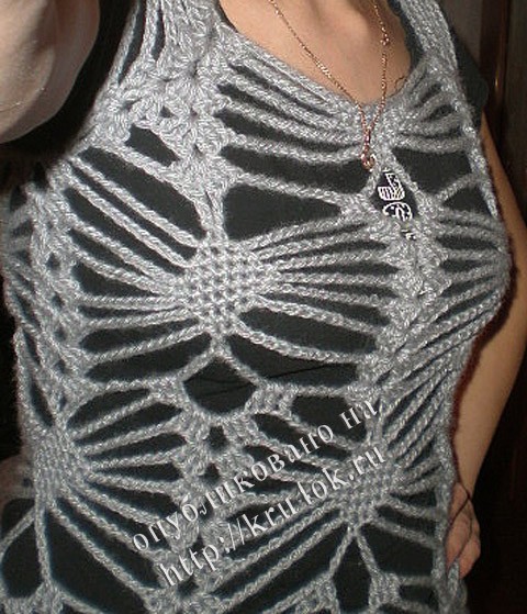 Tunic "cobweb" crocheted