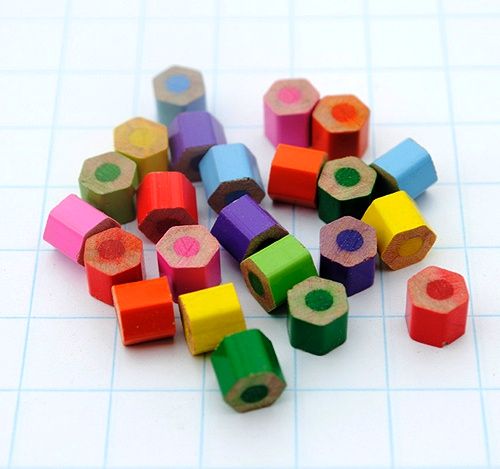 Beads of colored pencils