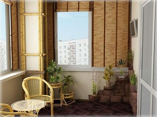Маленький балкон в еко-стилі