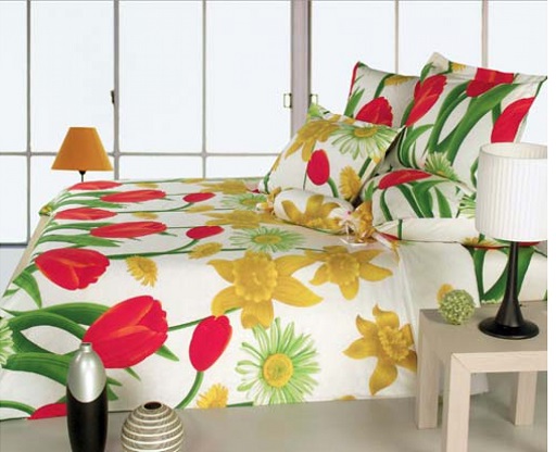 Bed linens with flowers are an easy way to add vibrant colors to your home.