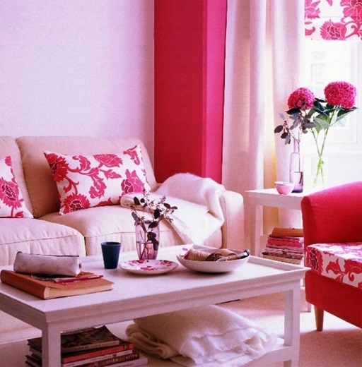 růžová jarní interiér fotografie