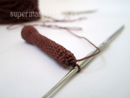 Crochet knitted monkey: photo