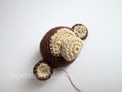 Crochet knitted toy monkey