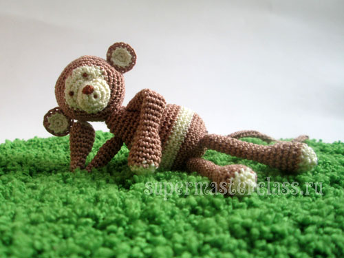 Crochet knitted monkey: master class