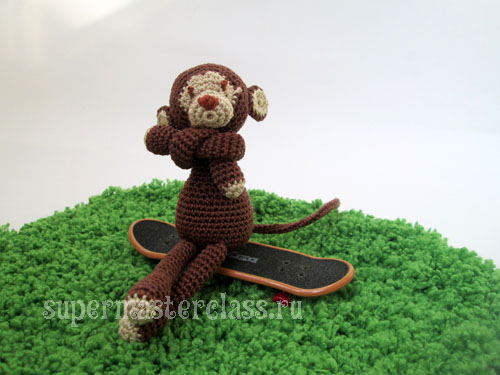 Knitted toys monkey