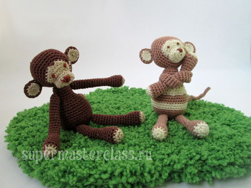 Crochet knitted monkeys: diagrams and description