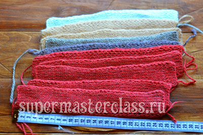 Knitting rug from yarn residues
