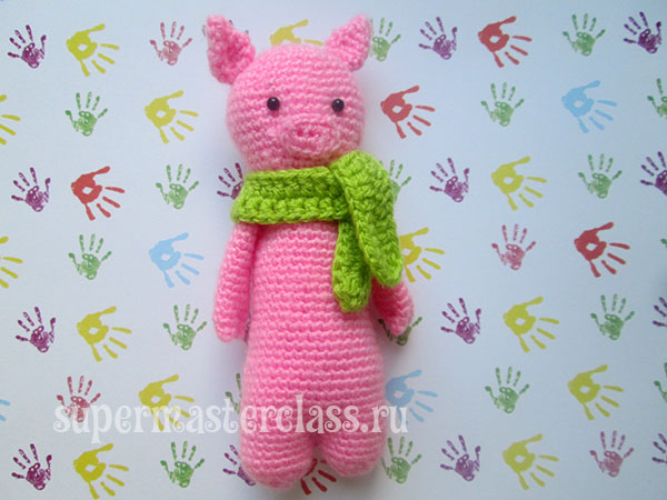 Crochet pig: scheme and description