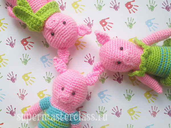 Crochet piglets: description and diagrams