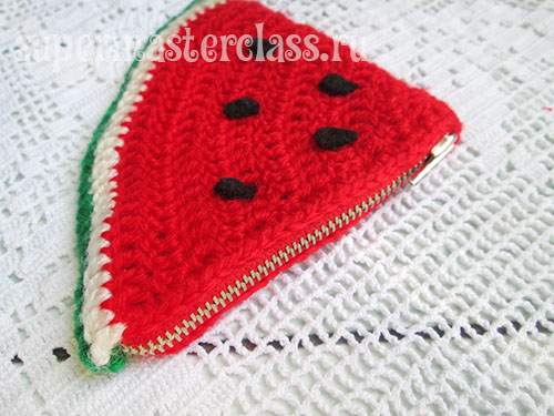 Crochet knitted wallet for girls