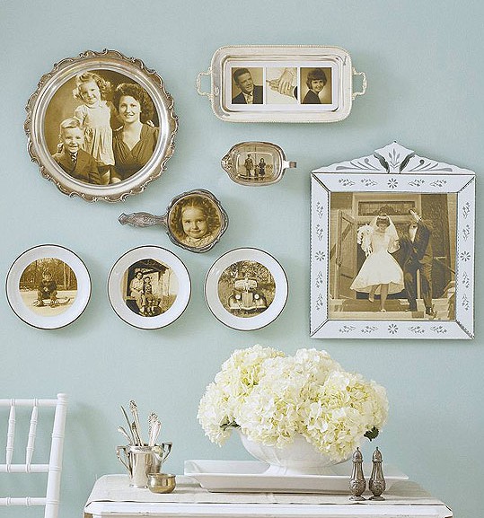 Vintage photos, wall decoration by own hands