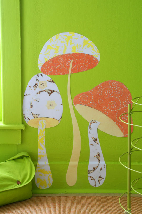 mushrooms on the wall, decorating yourself