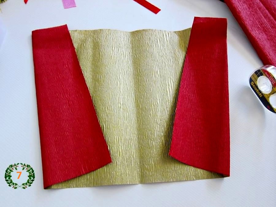 gift wrapping in paper with herringbone step 4