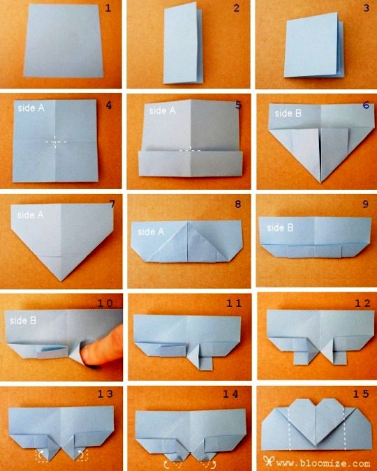 καρδιά σελιδοδείκτη origami 
