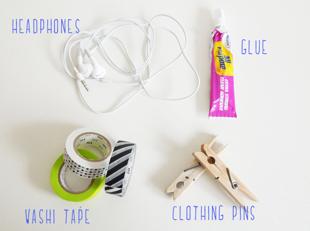 Headphone clamp of clothes pegs