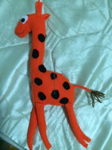 giraffe made of felt
