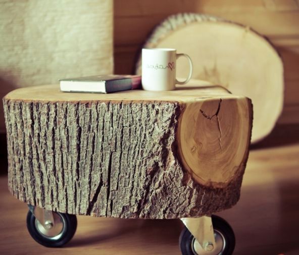coffee table from saw logs