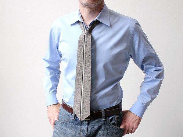 woolen tie with zip zip tie