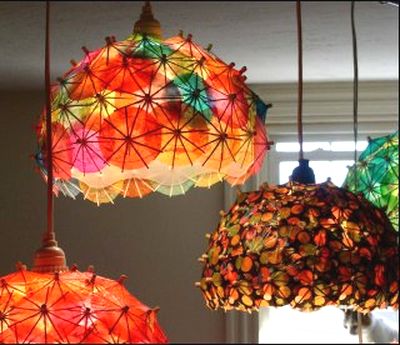 Lampshades for cocktail umbrellas